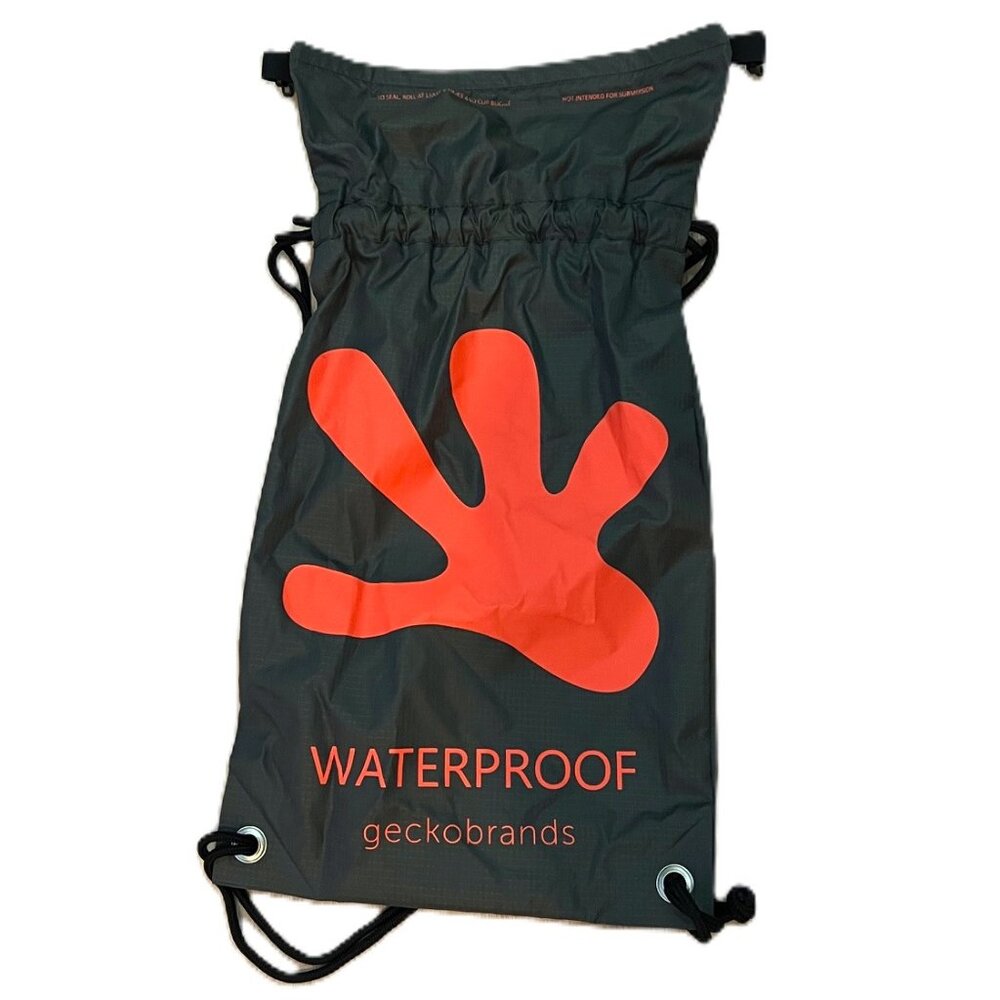 Gecko Brands Daypack Waterproof Drawstring Dark Green Bright Orange Water Sports